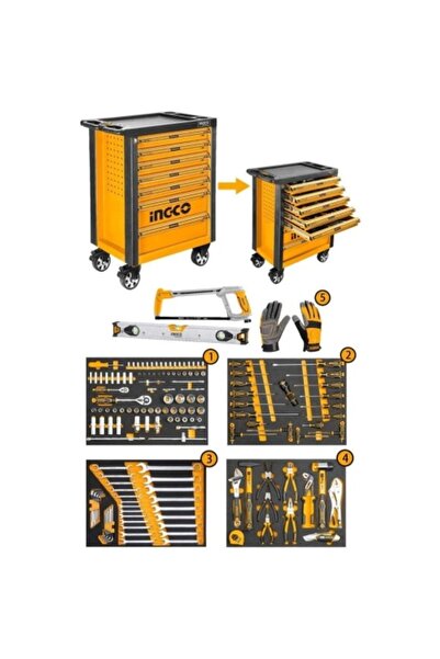 Ingco Βιομηχανική Εργαλειοθήκη 7 Συρτάρια 162 Τεμάχια HTCS 271621