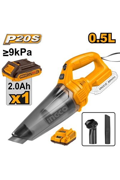 Ingco Ηλεκτρική σκούπα χειρός 20 V 0.5 L με 1 μπαταρία CVLI 20126