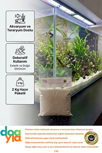 Doayla Akvaryum ve Teraryum Kum 2 Kg Hazır Paket