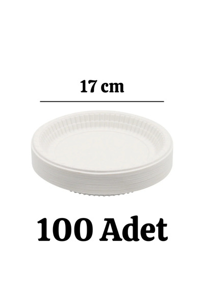 Maison Vyona Plastik Tabak Kullan At Tabak 500'lü 17 Cm Beyaz Plastik Tabak