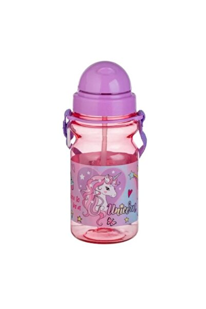 OEM Μπουκάλι Νερού Μονόκερος, Σύστημα Pop-Up, Μωβ/Ροζ, 350ml