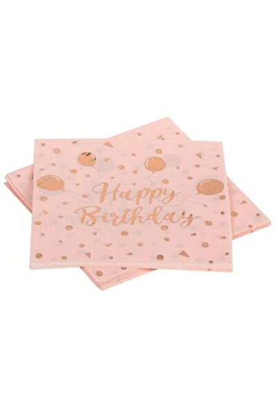 OEM Σετ 12 χαρτοπετσετών για γενέθλια ή πάρτι, 'Χρόνια Πολλά', Ροζ/Χρυσό, 33 ...