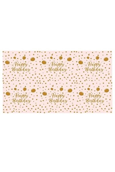 OEM Τραπεζομάντηλο για γενέθλια ή παιδικά πάρτι, Ροζ/Χρυσό, 180 x 120 εκ.
