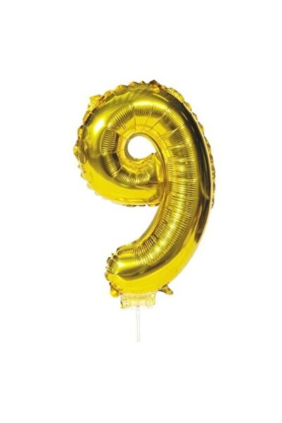 OEM Μπαλόνι γενεθλίων, Αριθμός 9, Χρυσό, 23 εκ.