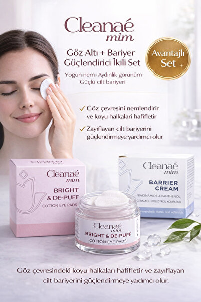 Cleanaé Mim Barrier Krem + Göz Altı Pedi SETİ | Nemlendirici & Onarıcı Bakım