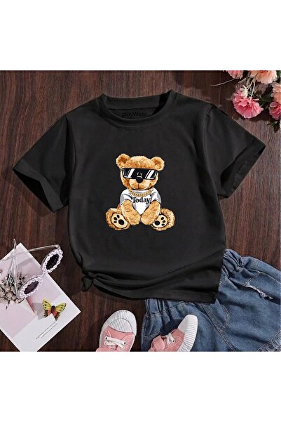 playwear Σήμερα Παιδικό unisex μπλουζάκι με στάμπα αρκουδάκι, 100% βαμβακερό,...