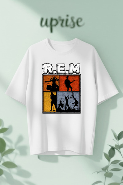 Vordevia Tricou oversize din bumbac cu imprimeu R.E.M