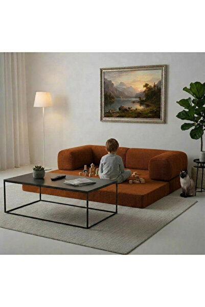 HEREV 180X90 SÜNGER KANEPE YIKANABİLİR KADİFE KUMAŞLI KOLTUK