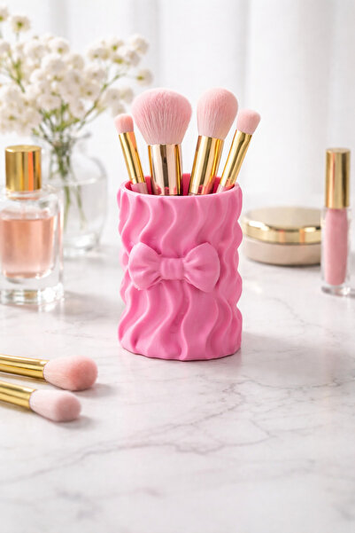 Sue Design Bowknot Detailed Makeup Brush Holder - Decorative Cosmetic Organiz...