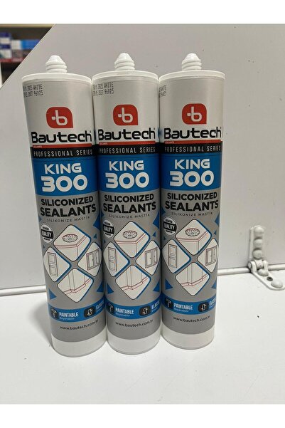 bautech King 300 Beyaz Silikon Mastik – Banyo, Mutfak, İnşaat Uyumlu