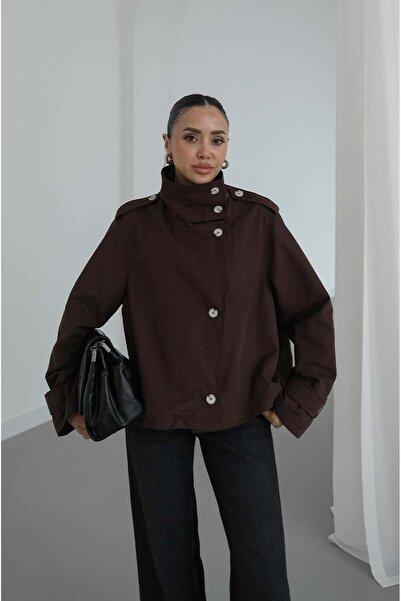 Havoş Καφέ καμπαρντίνα Nate με όρθιο γιακά