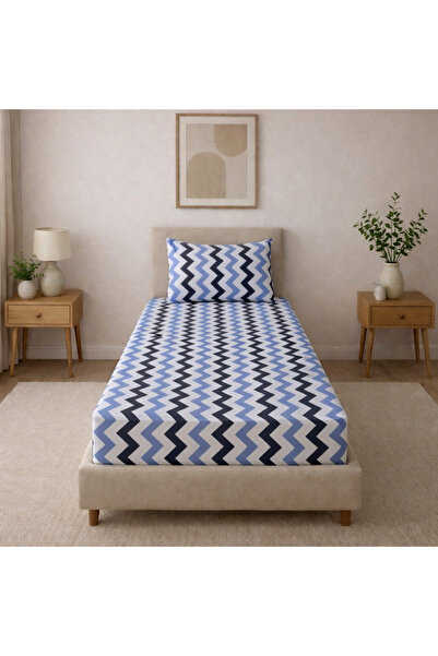 DüşEvi Single Elastic Fitted Sheet Set 100X200+30 Cotton Soft Breathable Non-...