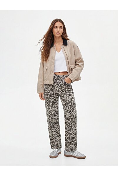 Ltb Gömlek Yaka Fermuarlı Cepli Bej Ceket