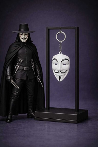mdm style Μπρελόκ με μάσκα V for Vendetta – Εξαιρετικό λαμπερό λευκό, Σχέδιο ...