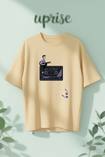 Vordevia Μωβ και περισσότερα χρώματα με στάμπα, βαμβακερό μπλουζάκι oversized