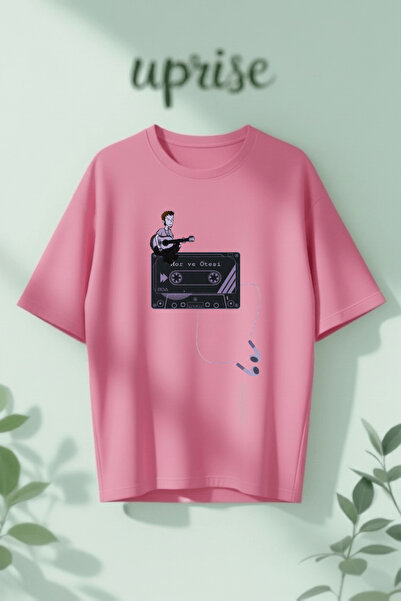 Vordevia Μωβ και περισσότερα χρώματα με στάμπα, βαμβακερό μπλουζάκι oversized