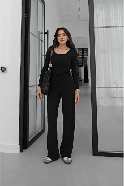 Havoş Σετ Παντελόνι και Μπλούζα με Φαρδύ Γιακά Füme Maxey