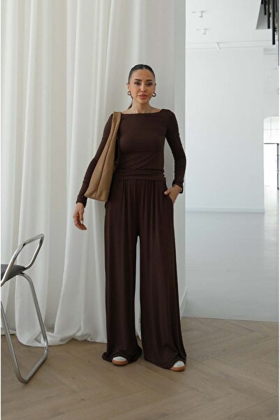 Havoş Καφέ Σετ Παντελονιού και Μπλούζας Effortless Cool