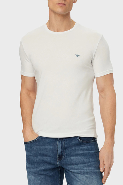 Emporio Armani Βαμβακερό T-shirt με λεπτή εφαρμογή και λαιμόκοψη ποδηλάτου Αν...