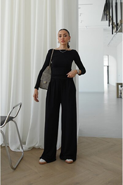 Havoş Μαύρο Σετ Παντελόνι και Μπλούζα Effortless Cool
