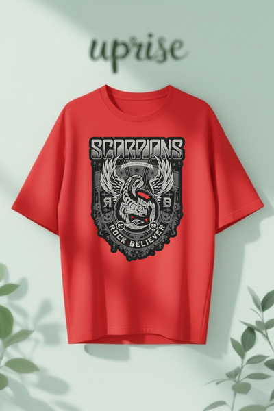 Vordevia Tricou oversize din bumbac cu imprimeu Scorpions