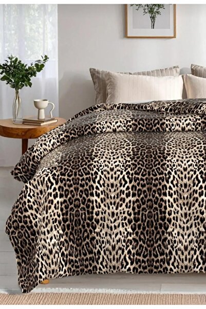 KURANSOY HOME Leopar Desenli %100 Pamuklu Jakarlı Ve Baskılı Tek Kişilik Pike...