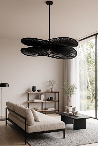afralya home Siyah Avize Rustik Tarz Bohem avize Makrome avize Salon avize Ya...