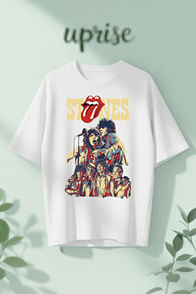 Vordevia Tricou oversize din bumbac cu imprimeu The Rolling Stones