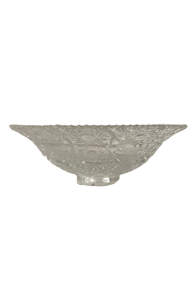 Taşhan Çarşı Antika El Kesmesi Kristal Meyve Tabağı - 25 cm Çapında Yıldız Mo...