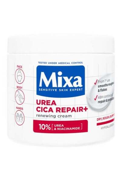 MİXA كريم يوريا سيكا+ لإصلاح الجسم والبشرة 400 مل