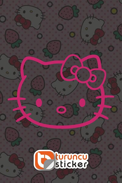 Turuncu Sticker Hello Kitty Sticker Etiket 10x7 cm – Araç – Motor – Laptop - ...
