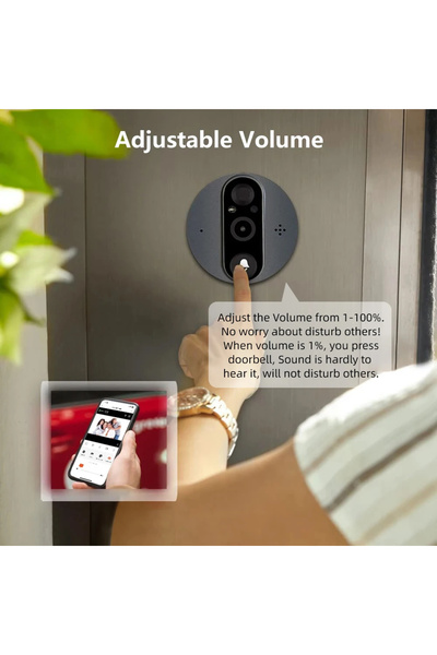 Yellowtech Akıllı Kapı Dürbünü Kamerası 4.3 İnç Ekranlı Gece Görüşlü PIR Sensörlü Tuya Smart WiFi