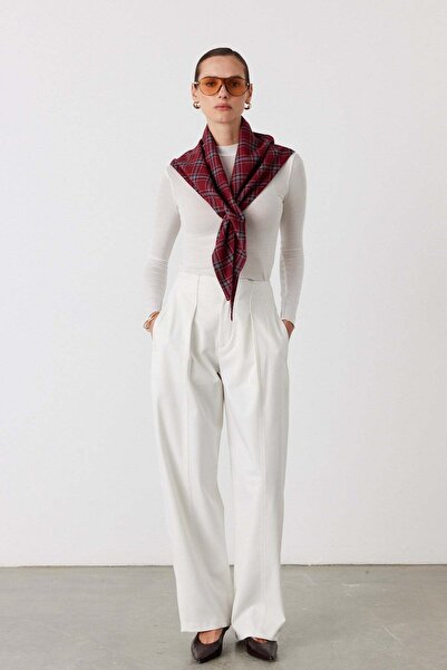 FACETTE Πλισέ παντελόνι σε κοπή μπαλόνι εκρού