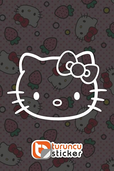 Turuncu Sticker Hello Kitty Sticker Etiket 10x7 cm – Araç – Motor – Laptop - ...
