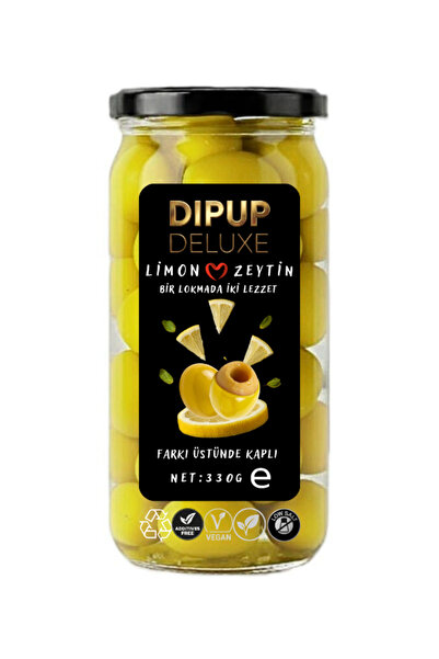 DIPUP OLIVES 330 GR KAVANOZ LİMONLU DIPUP ZEYTİN
