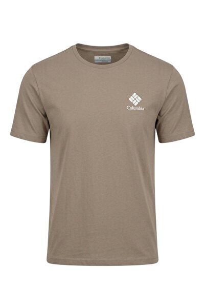 Columbia Γυναικείο καφέ μπλουζάκι με λογότυπο Cs0316 Csc W Stacked Mini Gem 9...