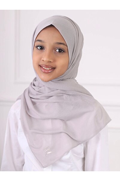 HIJAB VIP طرحة بناتي مخيطة- رمادي