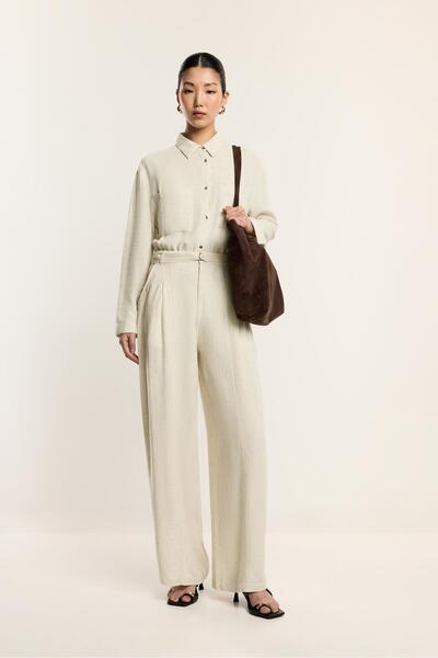 LEFTIES Hafif palazzo denim pantolon