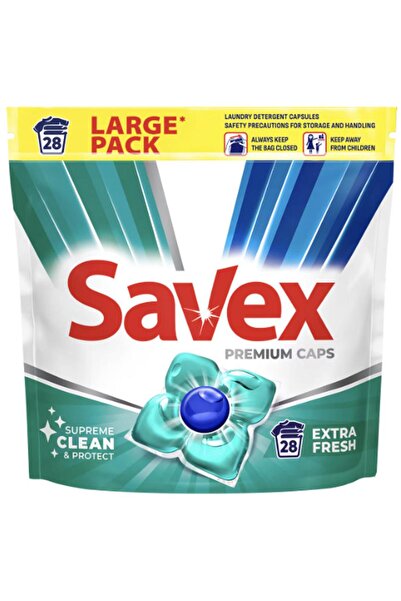 SAVEX Set 2 x Detergent Capsule Rufe Premium Caps Extra Fresh, 28 Spalari