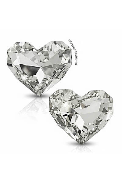 Crystal-Fashion® Γεωμετρικά Κρυστάλλινα Σκουλαρίκια Καρδιάς