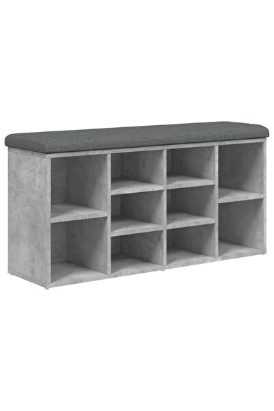 vidaxl Shoe bench, concrete grey, 102x32x50 cm, processed wood