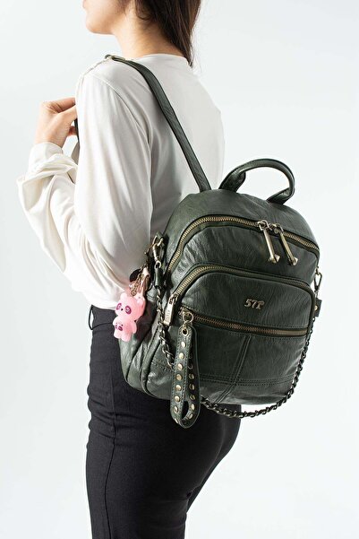 571 Collections Çanta Πλυμένο δέρμα, Πολλαπλές θήκες, Σακίδιο πλάτης (Καθημερ...