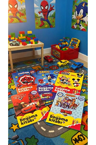 Mum Yayınları Erkek Çocuk Boyama Kitabı Seti 5’li Büyük Boy Karakterli Boyama...