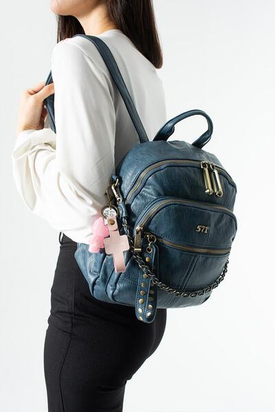 571 Collections Çanta Πλυμένο δέρμα, Πολλαπλές θήκες, Σακίδιο πλάτης (Καθημερ...