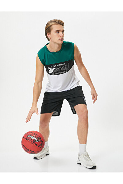 Koton Oversize Basketball Tank Top Sleeveless Crew Neck Printed