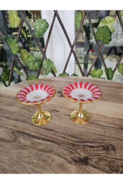 GÜRCÜGLASS PEMBE KELEBEK 2`Lİ AYAKLI LOKUMLUK