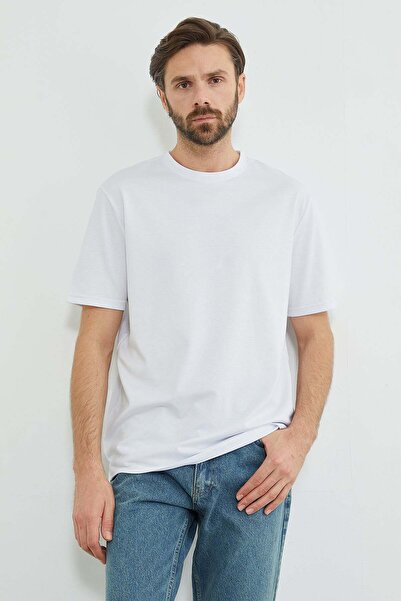 Fulla Moda Μπλουζάκι Oxford από ύφασμα με λαιμόκοψη ποδηλάτου