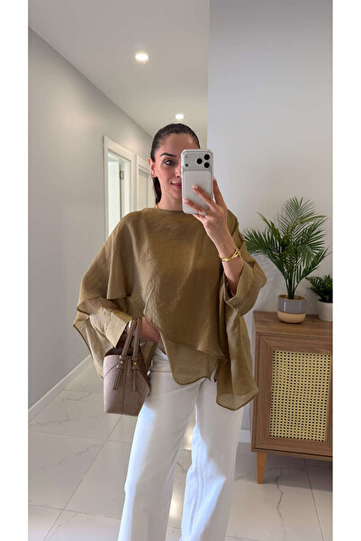 BİRCANÇİL Μπλούζα με ιπτάμενο μανδύα Chessa Olive