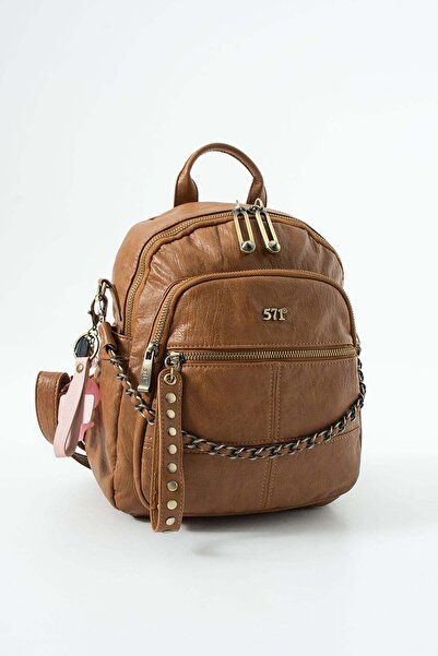 H&D COLLECTİON 571 COLLECTİONE Πλυμένο Δέρμα, Πολλαπλές Θήκες, Σακίδιο Πλάτης...