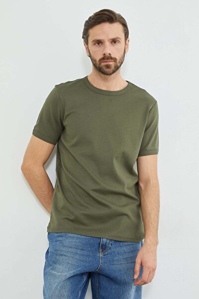 Fulla Moda Basic Crew Neck Ribbed T-Shirt